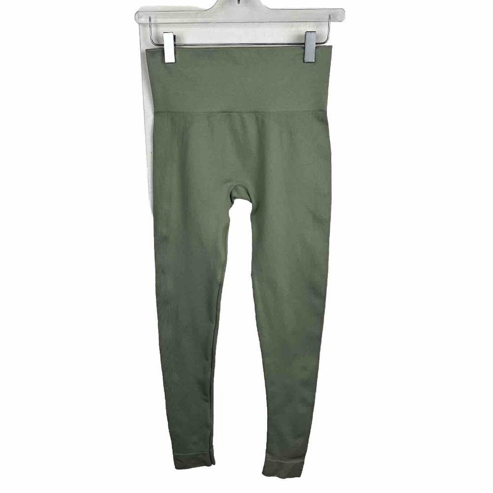 Set Active Leggings S Womens $72 Green Sculptflex Crop Stretch Ribbed